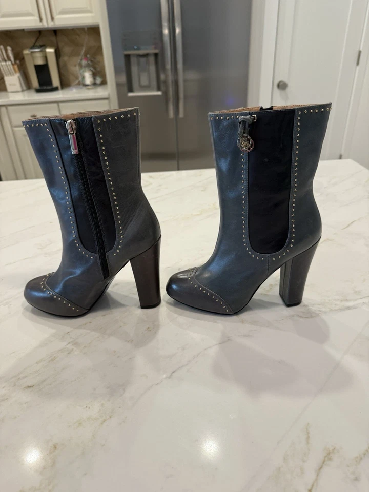 Armani SW517 Studded Ankle Boots Grey Grigio Lavagna – Originally $2,200 – Sz 37 - Image 2 of 4
