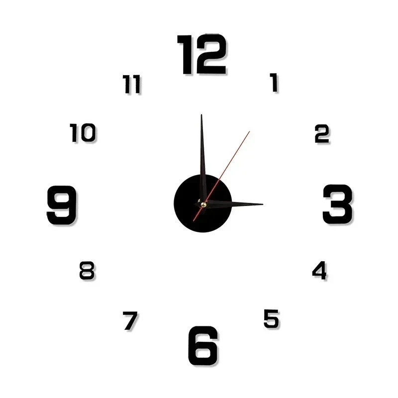 3D Luminous Wall Clock Frameless Acrylic DIY Digital Clock Wall Stickers Mute Cl