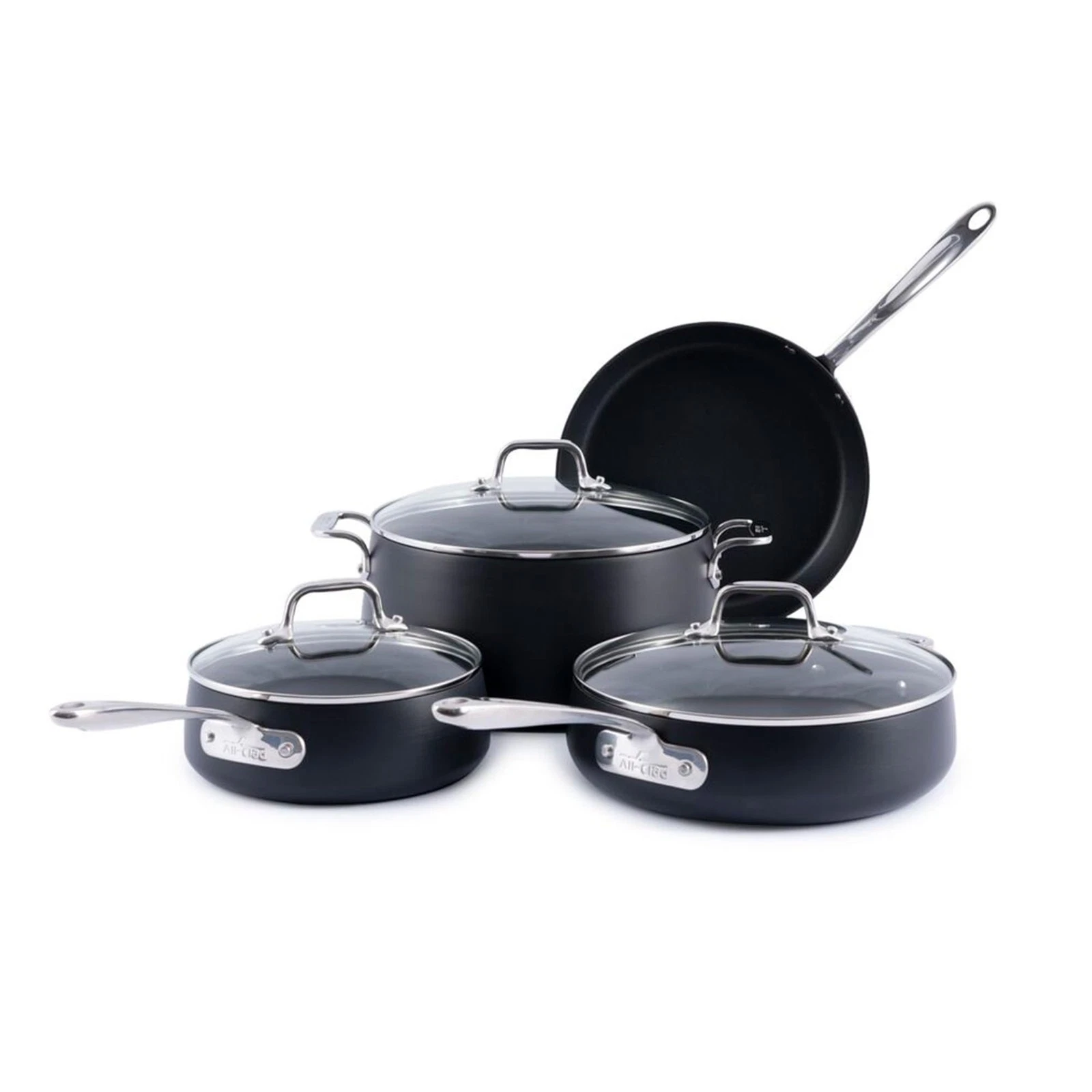 7 Piece Cookware Set Hard Anodized Nonstick Induction 500F All Clad