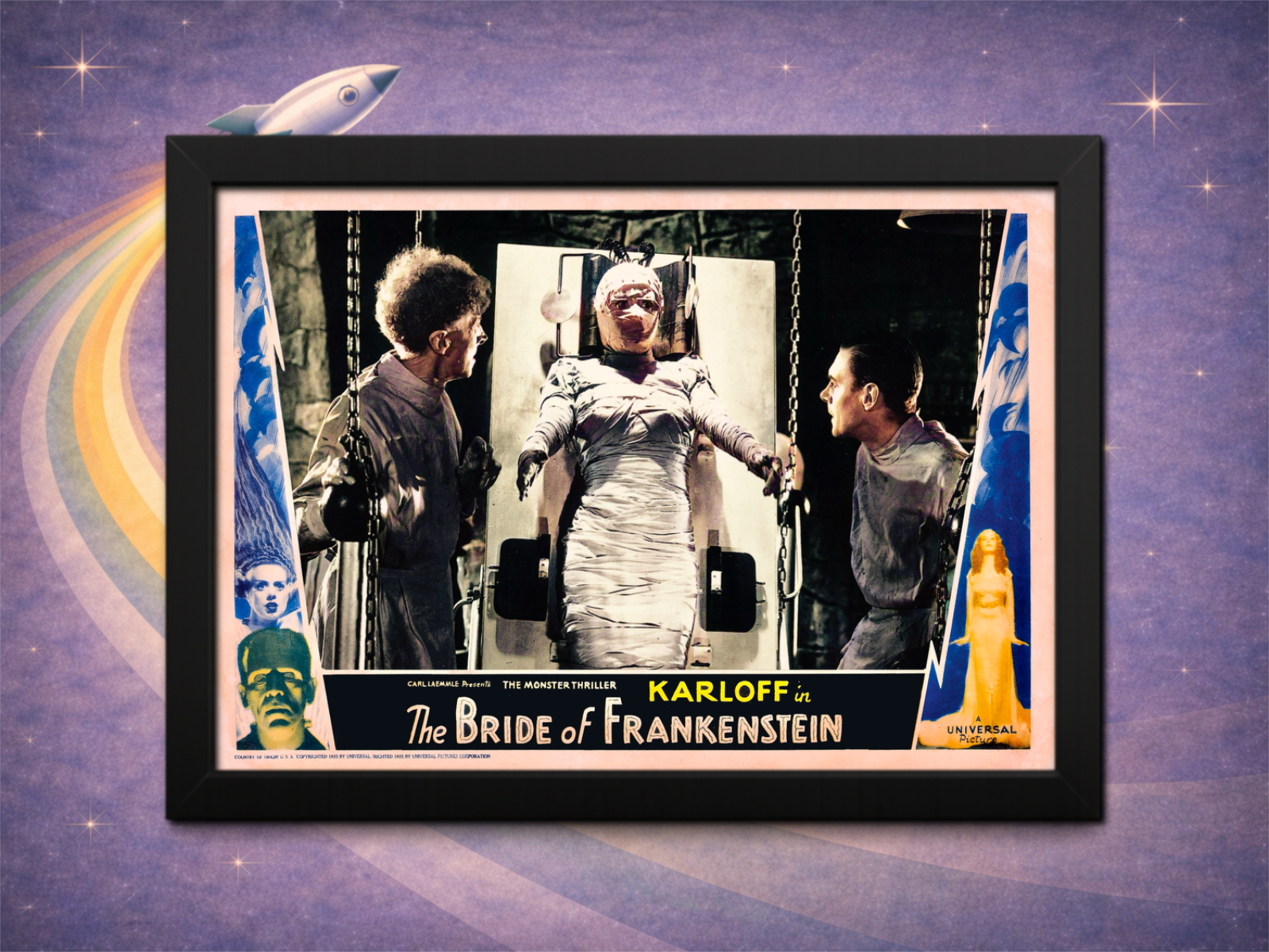 Framed The Bride of Frankenstein – Classic Horror Movie Art Print 12x8 ...