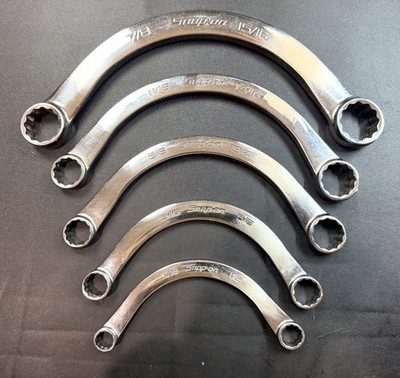 SNAP ON  CX605  5-Pc 12-Pt Flank Drive  Half-Moon Box Wrench Set 7/16-15/16'' USA