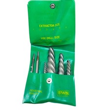 Irwin Hanson 52445 Spiral Flute Screw Extractor Set Made in USA, 6 Pieces