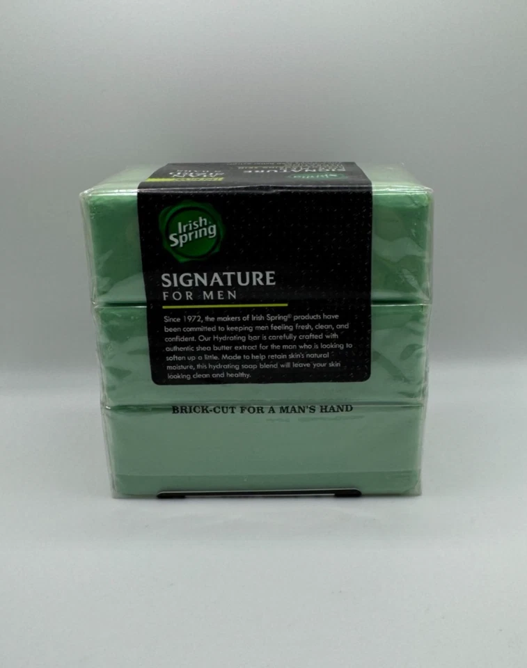 Irish Spring Signature Men Hydrating Body Face Bar Soap DISCONTINUED 3 Bars - Image 2 of 2