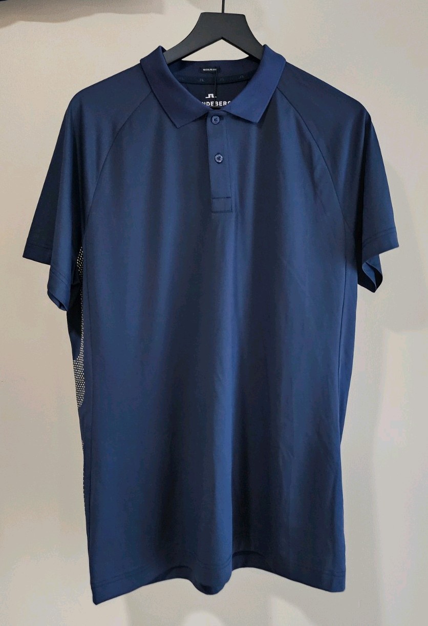 J.Lindeberg Men's Golf Sola Polo Shirt - Navy  (Size M) - NEW