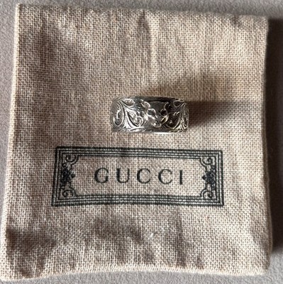 Authentic GUCCI Sterling Silver Feline Head Ring