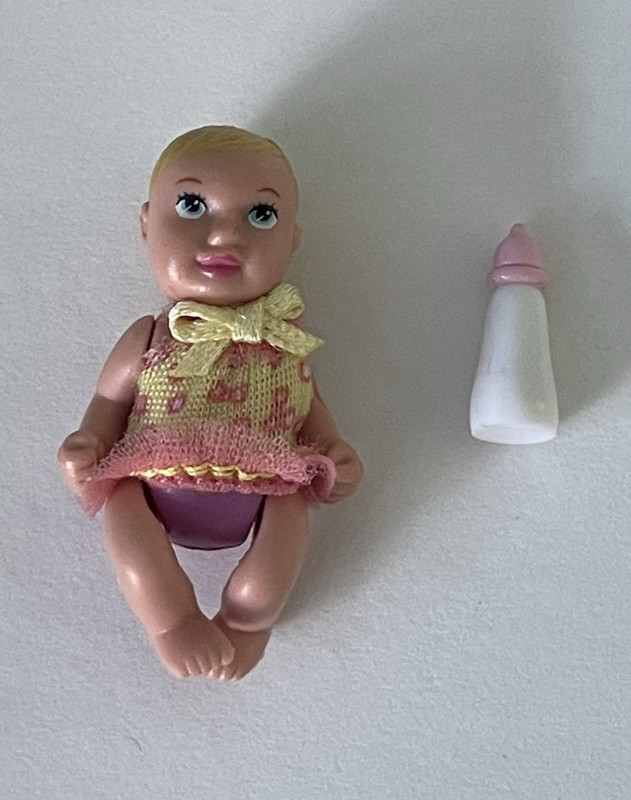 Vintage Happy Family Baby, 2002 Mattel Barbie Newborn Blonde Hair Blue Eyes
