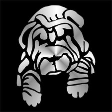 adesivo prespaziato  SHARPEI  CANE DOG CHIEN PERRO sticker aufkleber pegatina