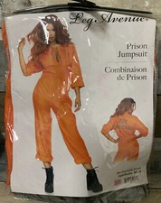    Leg Avenue Women  s Orange Prison Jumpsuit Halloween Costume - One Size     