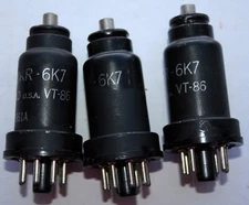 (3) 6K7 VT-86 STRONG Vacuum Tubes TV-7D/U Tested Radio TV Phono HAM Tube KEN-RAD