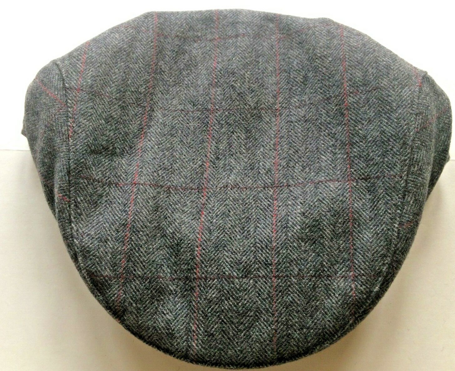 Irish flat cap ear neck muff hat Shandon Cork Ireland grey red men's S