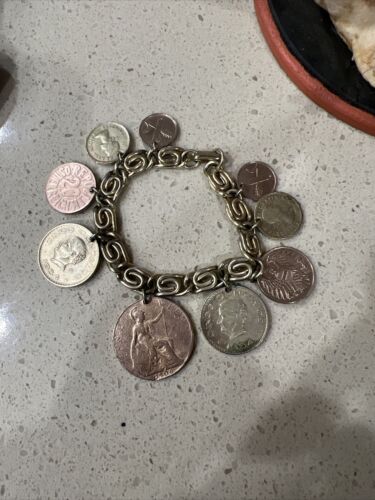 1950s Coins Of World Small Charm Bracelet - image 1