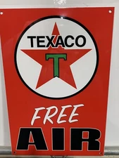 Vintage Style Texaco Free Air Gas Pump Steel Metal Top Quality Sign