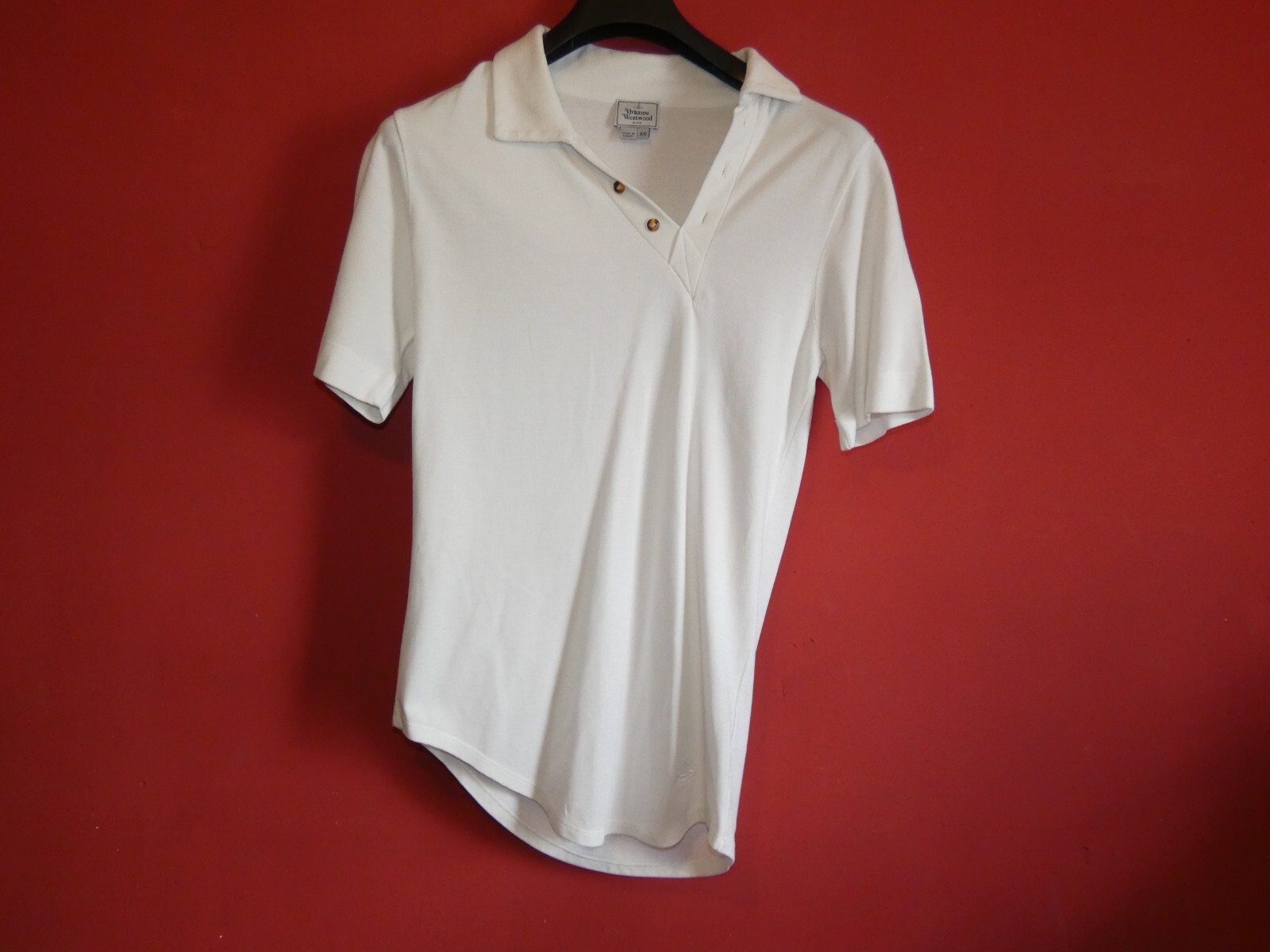 vivienne westwood rare drunken polo shirt white mens size XS