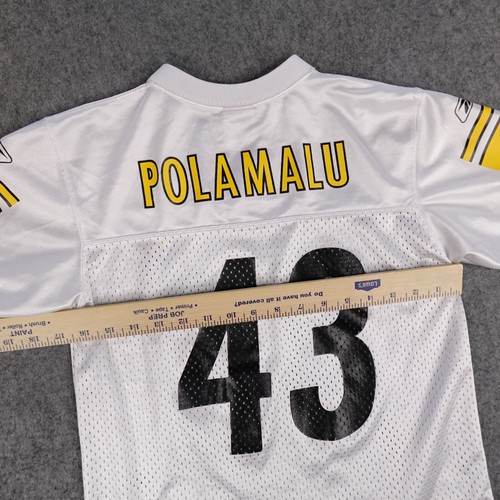 Vintage Pittsburgh Steelers Jersey Mens Boys Medium NFL Troy Polamalu #43 Youth - Picture 11 of 13