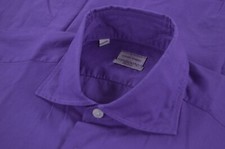 Luciano Barbera NWT Cotton Button Up Long Sleeve Shirt Size S in Solid Purple
