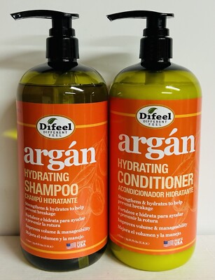 Difeel ~ Argan Hydrating, Strengthening Shampoo & Conditioner 33.8 fl oz Each