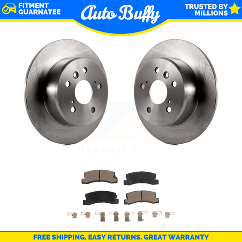 Detroit Axle Rear Drilled & Slotted Rotors & Ceramic Brake Pads Kit For 2000-2001 Lexus ES300 / Toyota Camry - View #3