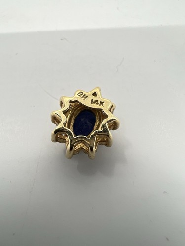 EFFY BH 14k Yellow Gold Sapphire Diamond Halo Pendant 1/2” 1.9g - 第 5/7 張圖片
