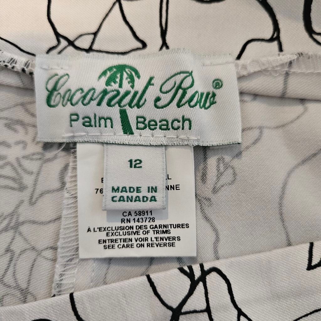 Bermuda donna pull on fila cocco taglia 12 bianco e nero floreale