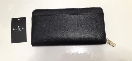 KATE SPADE KK041 black large Kenzie patent saffiano continental wallet-NWT - 第 4/17 張圖片