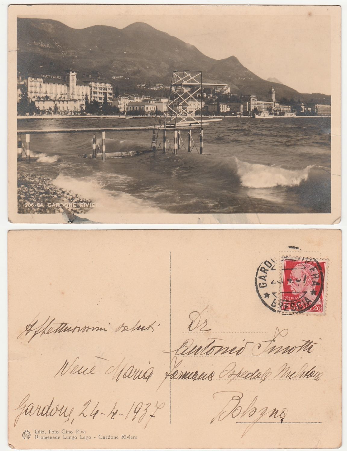GARDONE RIVIERA - BRESCIA - VIAGG. 1937 -19946-