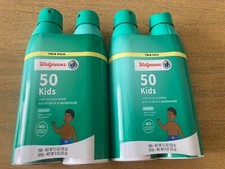 2 - 2 Pack Walgreens Kids Sunblock Spray Broad Spectrum SPF 50 Sunscreen 11-2026