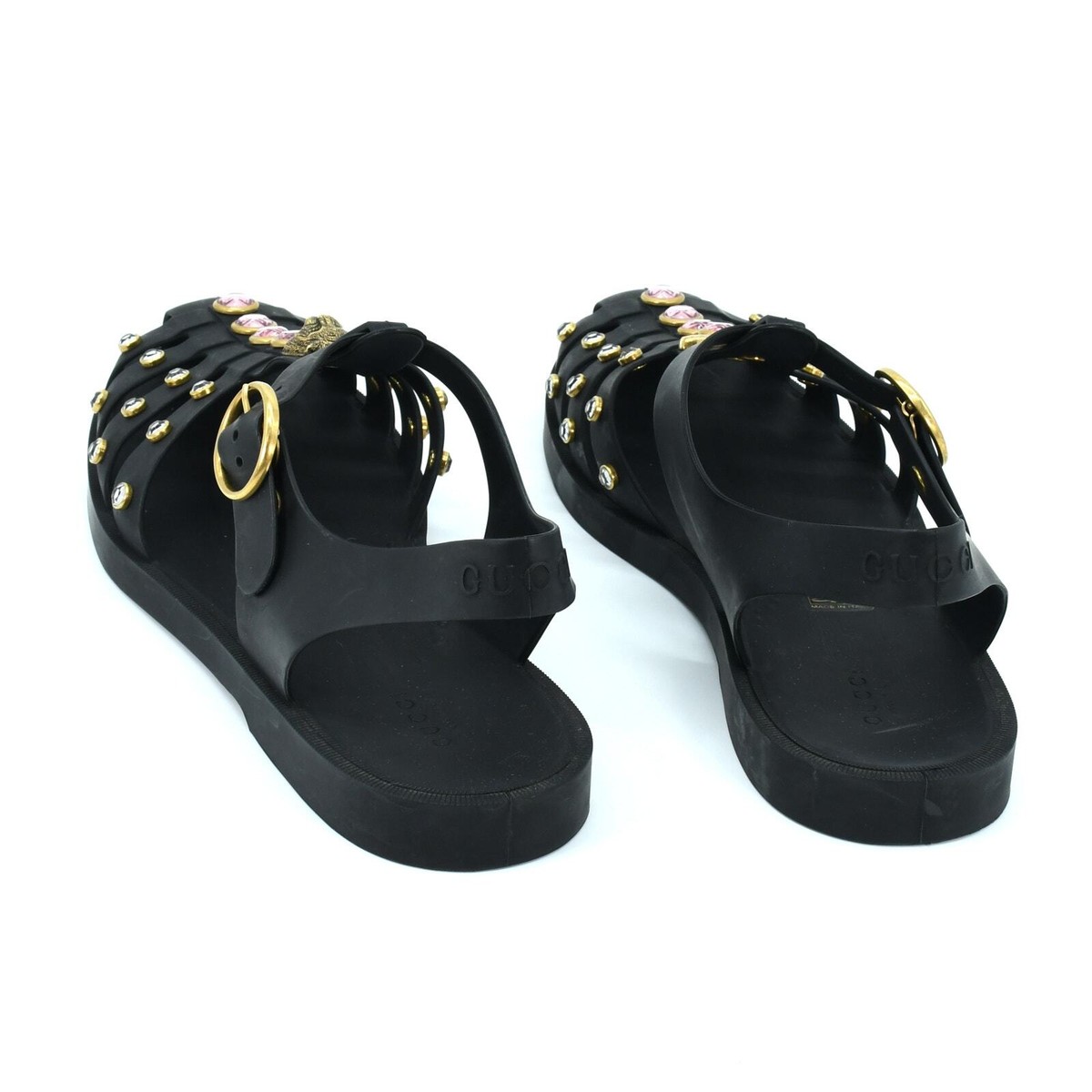 Gucci Black Rubber Crystal Buckel Strap Sandal 42 | eBay Gucci Black Rubber Crystal Buckel Strap Sandal 42 | eBay