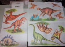 Tatouage Dry Rub DINOSAURS Design Transfers 11 Pieces -Wall Mural Art Stickers