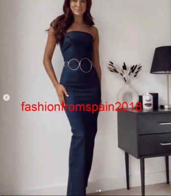 zw denim midi dress ZARA NWT WOMAN ZW COLLECTION ASYMMETRIC DENIM DRESS BLUE | 9632/256 Size XS/S