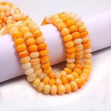 16 Inches Beautiful Orange Opal Smooth Rondelle Beads For Jewelry Making 9-10 mm