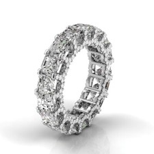 4.5ctw Asscher Diamond U-Shape Pave Set Eternity Band in Platinum F-G/VS2