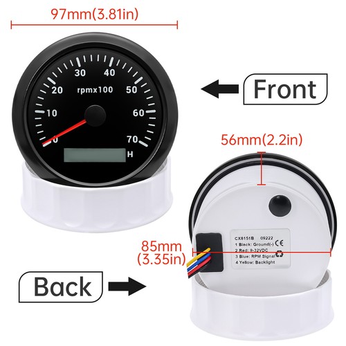 6 Gauge Set 85MM GPS Speedometer 200Km/H & Fuel Level Water Temp Oil Press Volt - Picture 14 of 21