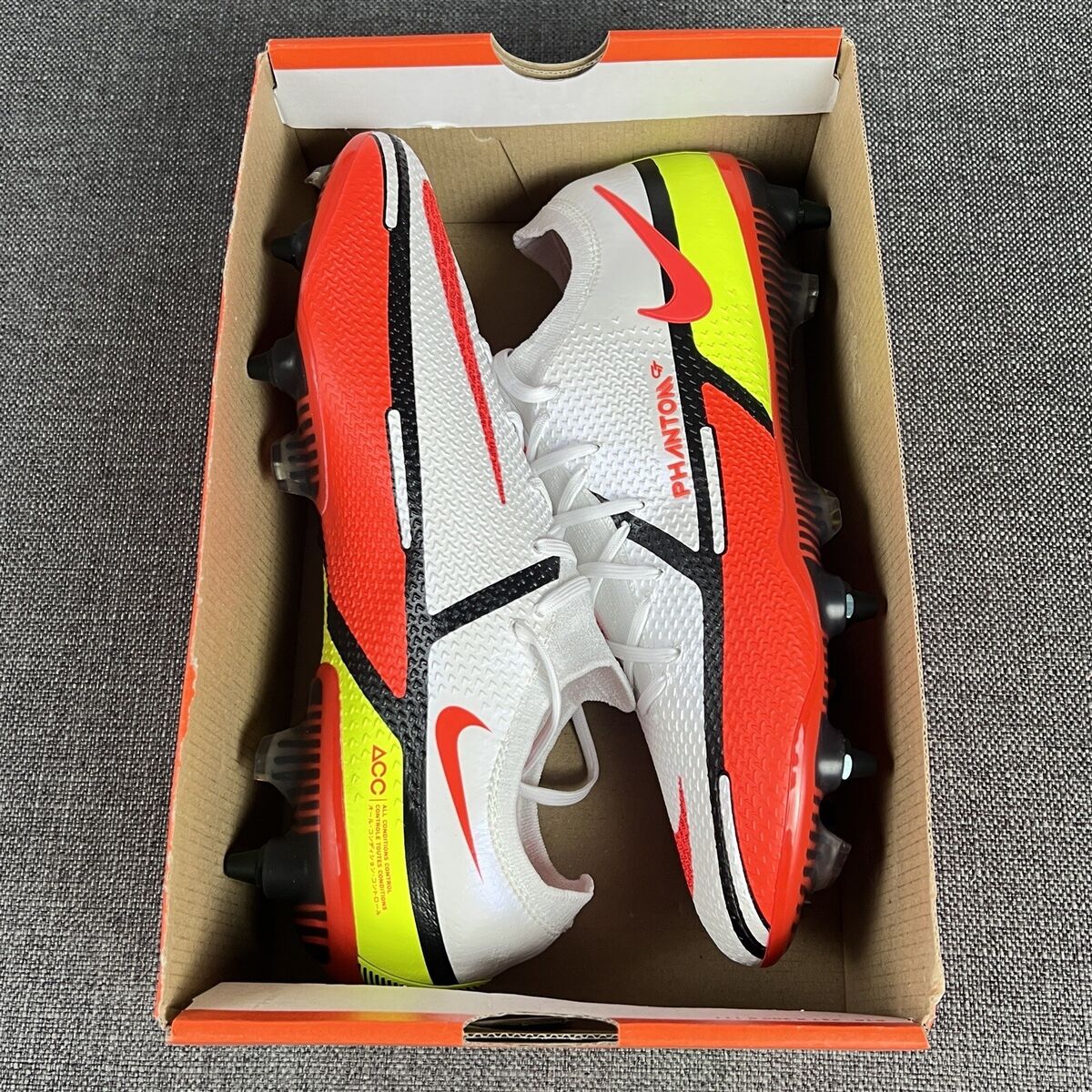 Nike Phantom GT2 Elite SG-Pro AC White Bright Crimson Sz Nike Phantom GT2 Elite SG-Pro AC White Bright Crimson Sz