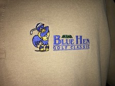 Blue Hen Golf Classic Vantage Khaki Cotton Polo Shirt Mens Large USA made MBNA