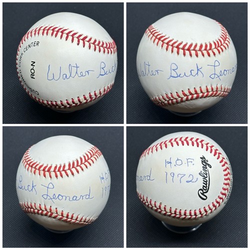 Walter Buck Leonard HOF 72 Full Name Signed Baseball Negro Leagues JSA COA