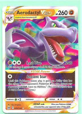 pokemon tcg lost origin 093 196 aerodactyl vstar card Aerodactyl VSTAR - 093/196 main image 0