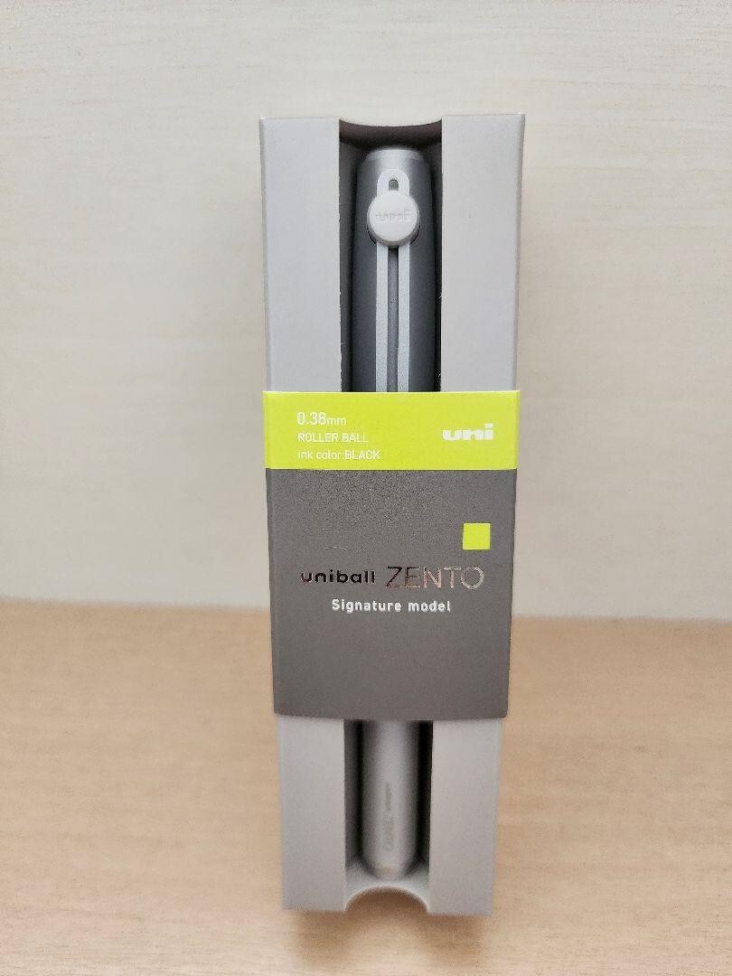 Silver And Black Metal Rollerball Uni-ball ZENTO Signature Model