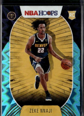 2020-21 Hoops #235 Zeke Nnaji Teal Explosion Rookie Denver Nuggets