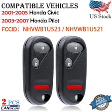 2 New For 2003 2004 2005 2006 2007 Honda Pilot Car Keyless Remote Key Fob