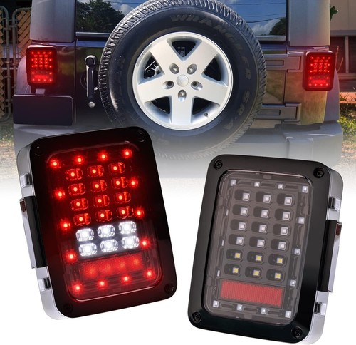 For Jeep Wrangler JK Combo Led Tail Lights 7'' Headlights Fog Turn Signal Lamps - Picture 14 of 24