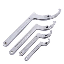 4pcs Adjustable Hook & C Pin Spanner Wrench Set Tighten Removing Nut Wrench
