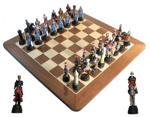 Jumbo Medieval Crusade Chess Game with Chessboard 5" King
