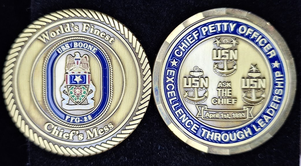 FFG-28 USS BOONE CPO - World's Finest Mess - Navy Challenge Coin