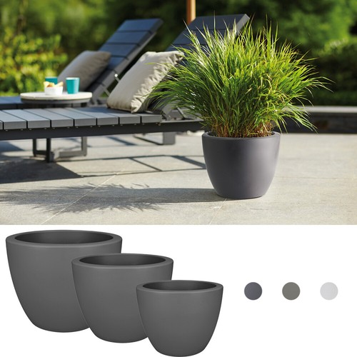 ELHO Pure Soft Round Blumentopf mit Rollen Übertopf für innen außen