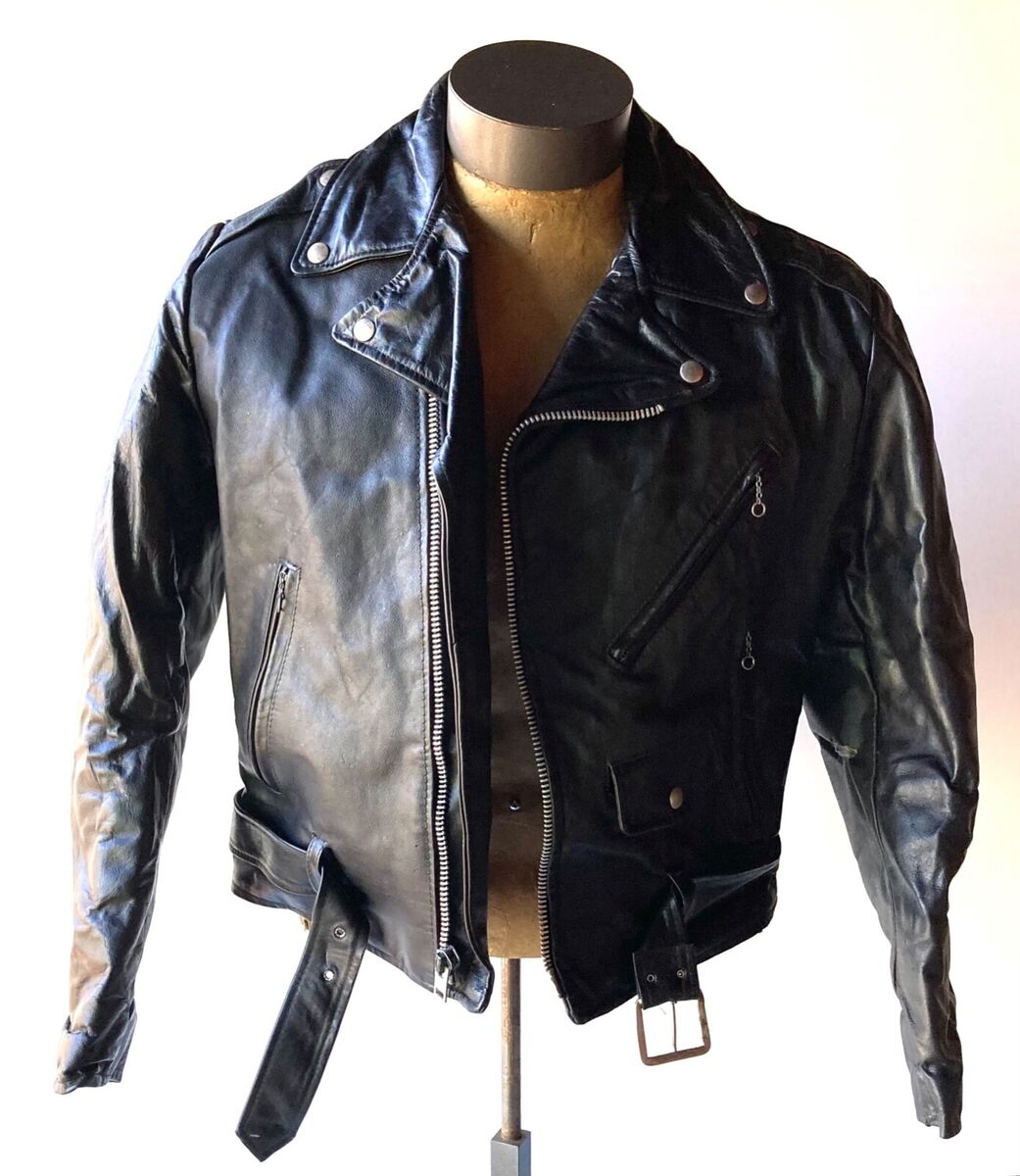 Vintage Excelled Men's Black Genuine Leather Motorcycle Vintage Excelled Men's Black Genuine Leather Motorcycle