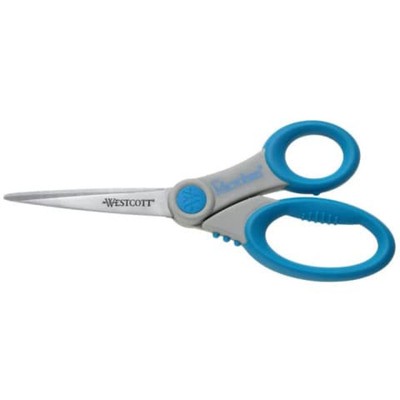 Schere Microban Softgrip rostfrei asymmetrisch grau blau 21 cm WESTCOTT E-30781