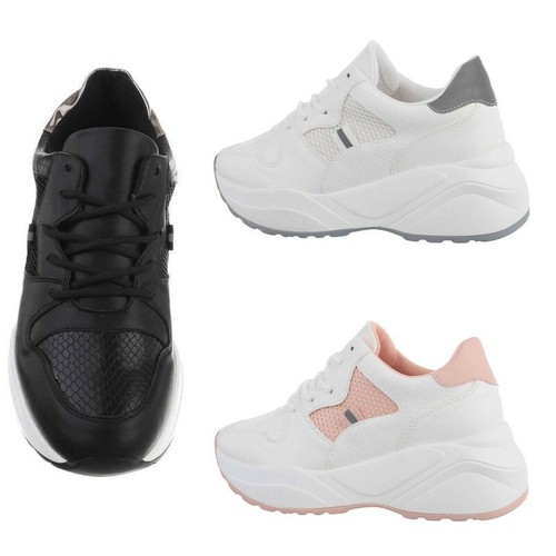 Sneakers da passeggio scarpe donna sportive casual con lacci zeppa platform  alte | eBay