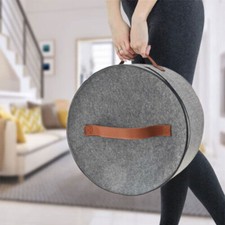 Extra Large Round Hat Storage Box for Women & Men Pop Up Felt Hat Box Organizer