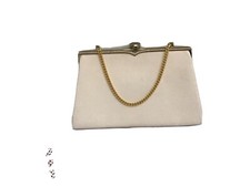 Coblentz Original Art Deco Cream Saten Evening Bag-Chain Handle-Coin Purse-