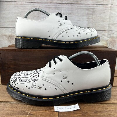 Dr. Martens 1461 Cosmic Embroidered Leather Oxford White Men Size